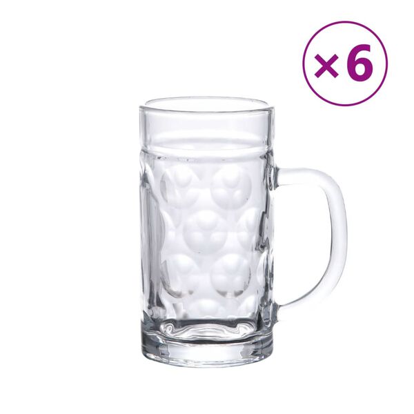vidaXL &oslash;lglas 6 stk. med h&aring;ndtag 500 ml
