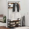 vidaXL Jakkeholder med hylde R&oslash;get eg 95 x 34 x 184 cm Konstrueret tr&aelig;