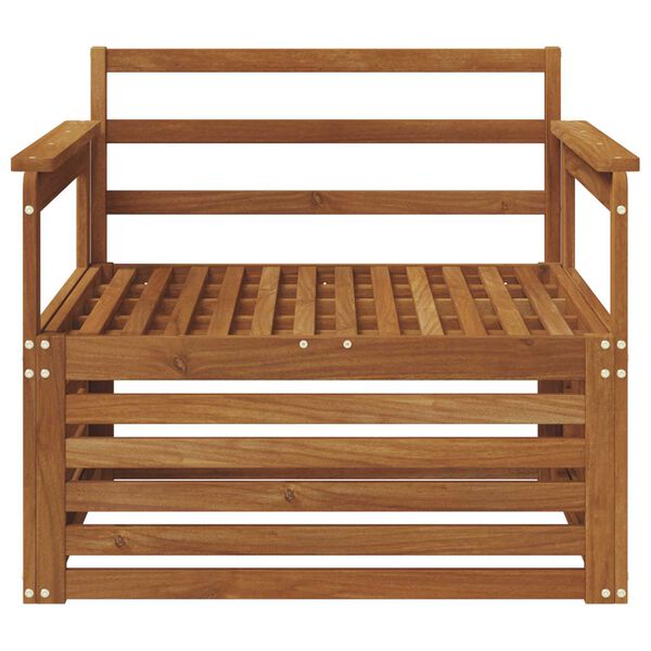 vidaXL 2 Stk Sofa med arml&aelig;n Massivt Akacietr&aelig; Naturfarvet