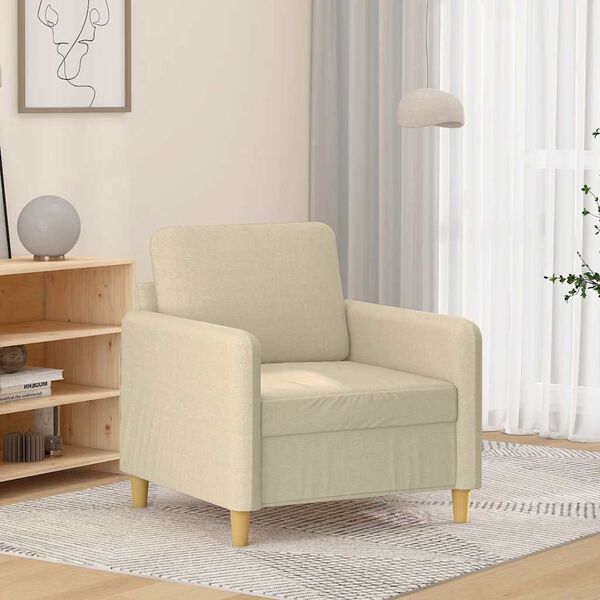 vidaXL l&aelig;nestol 60 cm stof cremefarvet