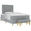 vidaXL Box spring seng med hovedg&aelig;rde Lysegr&aring; 190 x 120 cm Stof