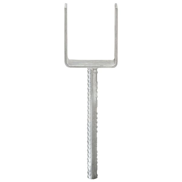 vidaXL hegnspl&oslash;kker 6 stk. 10x6x30 cm galvaniseret st&aring;l s&oslash;lvfarvet