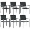 vidaXL havestole 6 stk. 54x62,5x89 cm polyrattan sort