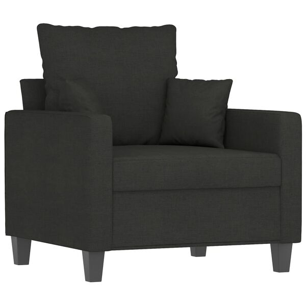 vidaXL sofastol med fodskammel 60 cm stof Sort