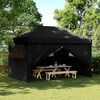 vidaXL foldbart pop-up festtelt med 4 sidev&aelig;gge sort