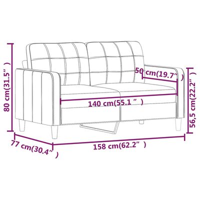 vidaXL 2-personers sofa 140 cm kunstlæder sort