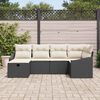 vidaXL Havesofa S&aelig;t med pude 6 pcs Sort 55 x 62 x 69 cm Poly rattan