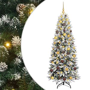 vidaXL Kunstigt juletr&aelig; Hvid 180 cm PVC og plastik og st&aring;l og PE