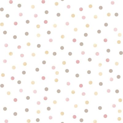 Noordwand tapet Mondo Baby Confetti Dots lyserød hvid og brun