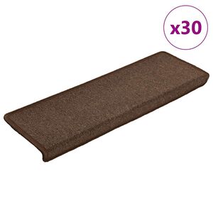 vidaXL trappem&aring;tter 30 stk. 65 x 21 x 4 cm kaffebrune rektangul&aelig;re kanter