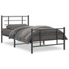 vidaXL sengeramme med sengegavl og fodg&aelig;rde 107x203 cm metal sort