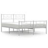 vidaXL sengeramme med sengegavl og fodg&aelig;rde 120x200 cm metal hvid