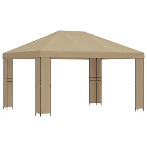 vidaXL Pavillon 4 &times; 3 m Beige Polyester og St&aring;l 190 gsm