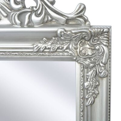 vidaXL fritstående spejl 160x40 cm barokstil sølvfarvet