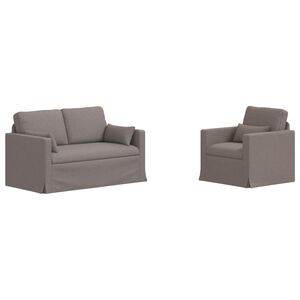 vidaXL Sofa S&aelig;t 2 pcs Gr&aring;brun 139 x 78 x 80 cm Stof
