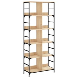 vidaXL bogreol 78,5x33x188,5 cm konstrueret tr&aelig; sonoma-eg