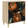 vidaXL Skuffeskab LOCHEM Orange print 66 x 36,5 x 75 cm Sonoma-eg