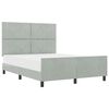 vidaXL Box spring seng med hovedg&aelig;rde Lysegr&aring; 160 x 200 cm Fl&oslash;jl