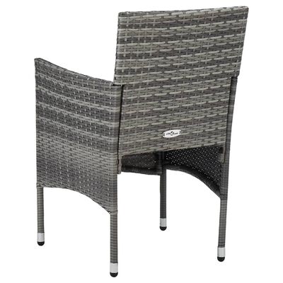 vidaXL spisebordsstole til haven 2 stk. polyrattan grå