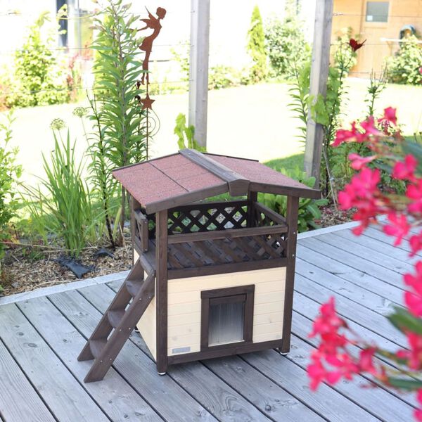 Kerbl opvarmet kattehus 4 sæsoner Deluxe 88x57x77 cm mørkebrun