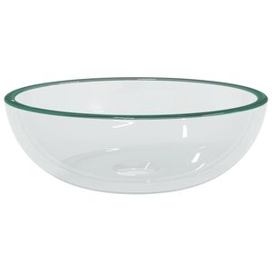 vidaXL h&aring;ndvask 35x12 cm h&aelig;rdet glas transparent