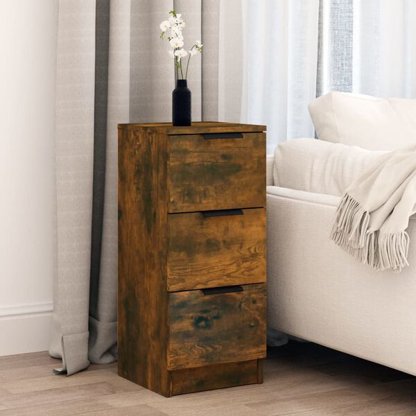 vidaXL sk&aelig;nk 30x30x70 cm konstrueret tr&aelig; r&oslash;get egetr&aelig;sfarve