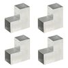 vidaXL stolpebeslag L-form 4 stk. 101x101 mm galvaniseret metal