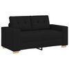 vidaXL Sofa 3 pcs Sort Linned-blandet stof
