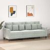 vidaXL 3-personers sofa 180 cm velour lysegr&aring;