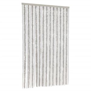 vidaXL flueforh&aelig;ng 118x220 cm chenille lysegr&aring; og hvid