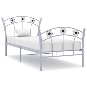 vidaXL sengestel 90x200 fodbolddesign metal gr&aring;