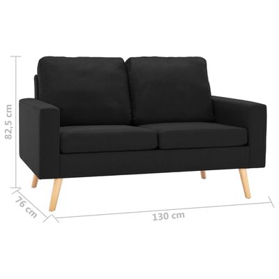 vidaXL 2-personers sofa stof sort