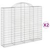 vidaXL buede gabionkurve 2 stk. 200x30x160/180 cm galvaniseret jern