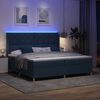 vidaXL Box spring seng med madras med LED Bl&aring; 200 x 200 cm Stof