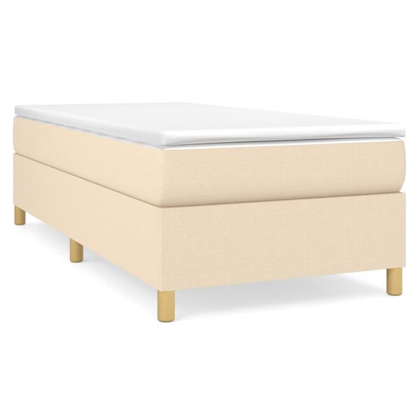 vidaXL Boxspring sengeramme Creme 100x200 cm Stof