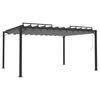 vidaXL pavillon med lameltag 3x4 m aluminium og stof antracitgrå
