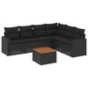 vidaXL sofas&aelig;t til haven 7 dele med hynder polyrattan sort