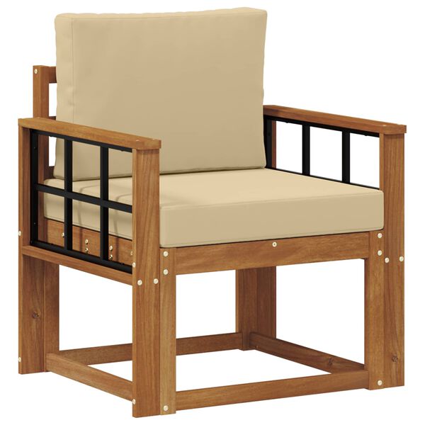 vidaXL Udend&oslash;rs sofa Soli Akacietr&aelig; og polyester Naturfarvet