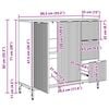 vidaXL Sideboard Gr&aring; Sonoma 89,5 x 33 x 82 cm Konstrueret tr&aelig;