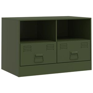 vidaXL tv-bord 67x39x44 cm st&aring;l olivengr&oslash;n