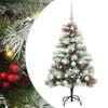 vidaXL Kunstigt juletr&aelig; Gr&oslash;n og hvid 120 cm PVC og metal og plast