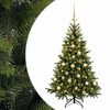 vidaXL Kunstigt juletr&aelig; med julekugle 150 cm 150 LED'er Varm hvid
