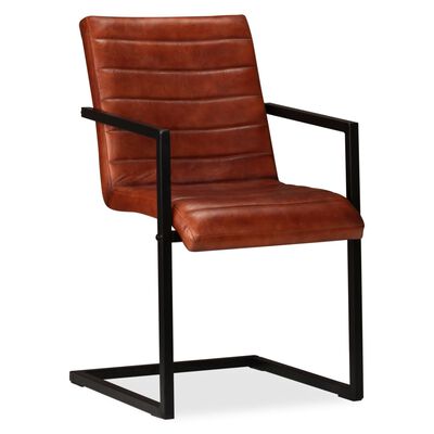 vidaXL spisebordsstole 2 stk. ægte læder brun