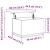 vidaXL sofabord 60x44,5x45 cm konstrueret tr&aelig; r&oslash;get egetr&aelig;sfarve