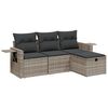 vidaXL sofas&aelig;t til haven 4 dele med hynder polyrattan lysegr&aring;