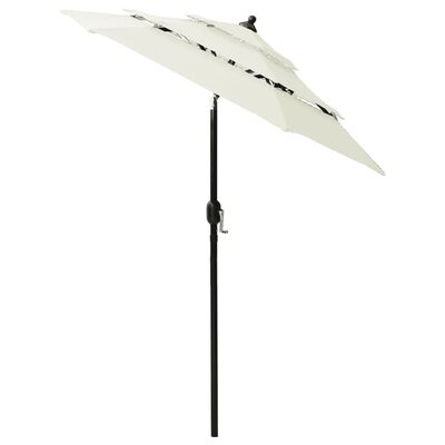 vidaXL parasol med aluminiumsstang i 3 niveauer 2 m sandfarvet