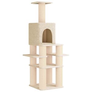 vidaXL Kattetr&aelig; med sisal klatreposter Cremefarvet 180 cm