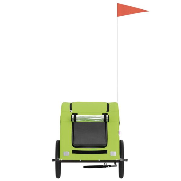 vidaXL cykeltrailer til kæledyr oxfordstof og jern grøn