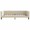 vidaXL daybed med madras 100x200 cm stof cremefarvet