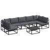 vidaXL Havesofa S&aelig;t 8 stk. Sort Aluminium